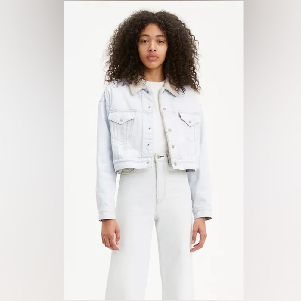 Levi’s Cropped Sherpa Trucker Jean Jacket